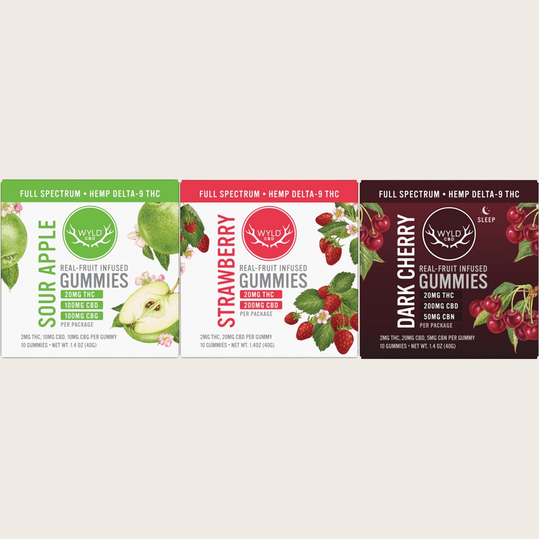 Wyld Terpene Enhanced Low Dose THC Gummies 20mg / Sour Green Apple (CBD:CBG:THC)